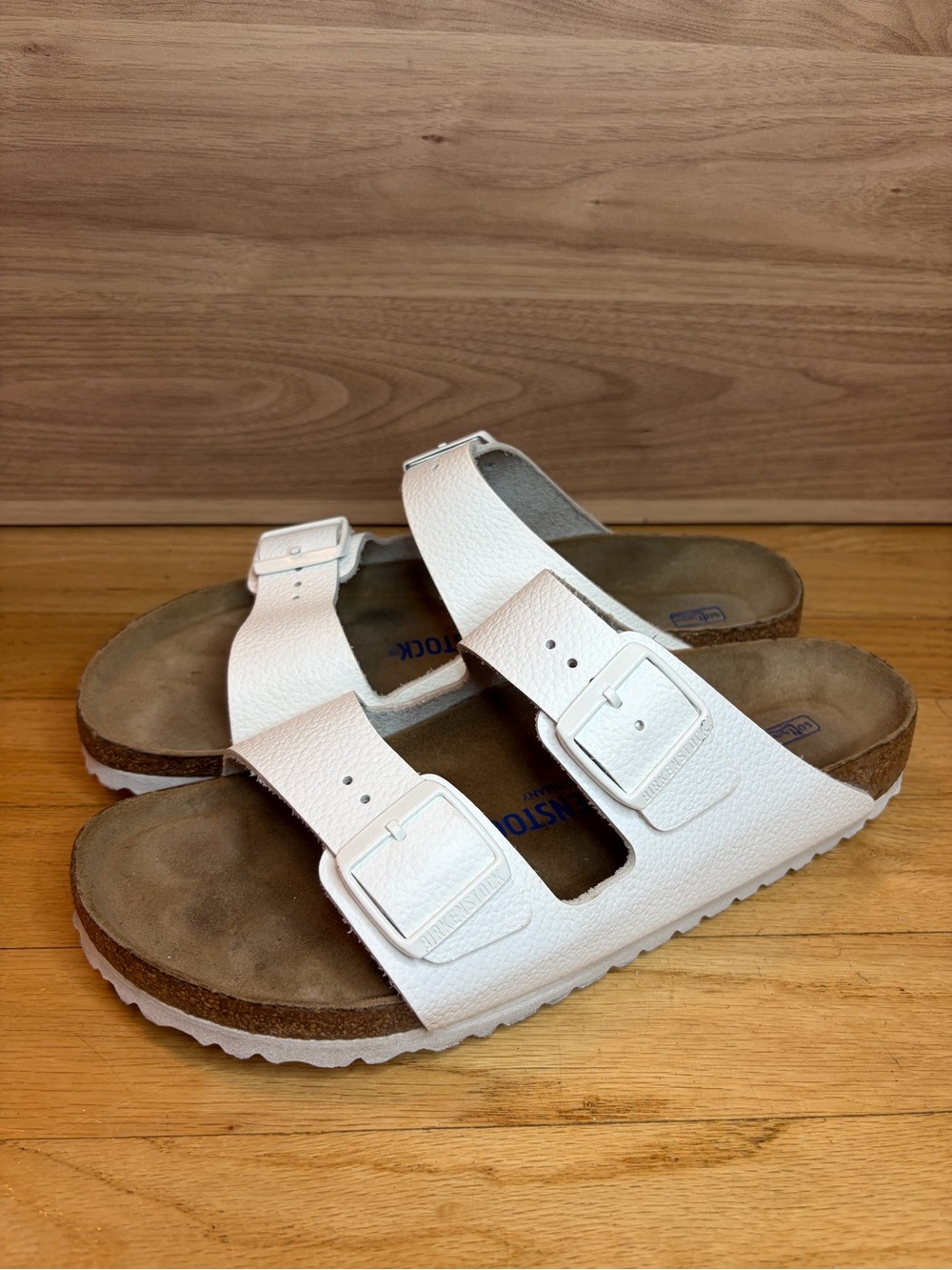 Birkenstock Arizona Soft Footbed White Sandals - Size 42